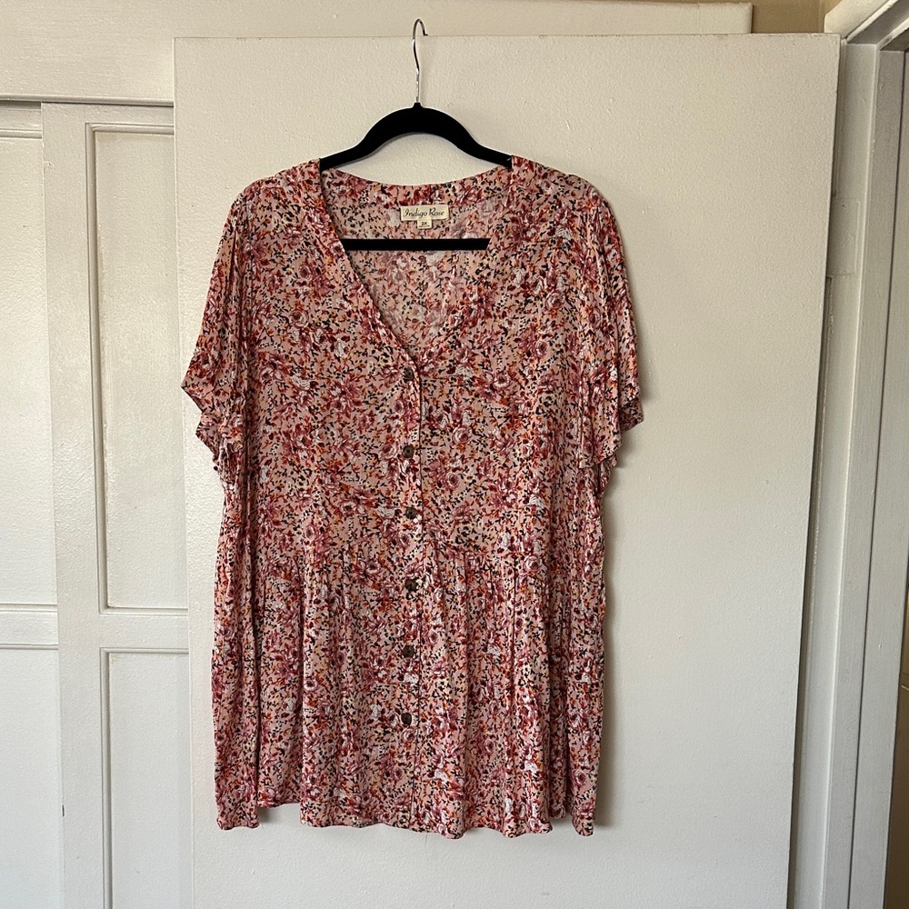 Floral Button-Down Blouse